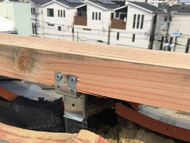 下地材となんばん漆喰の施工